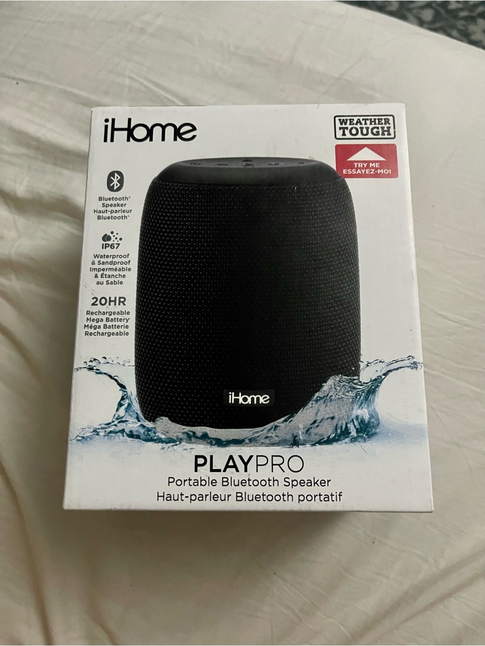 iHome PlayPro Portable Waterproof Bluetooth Speaker BRAND NEW
